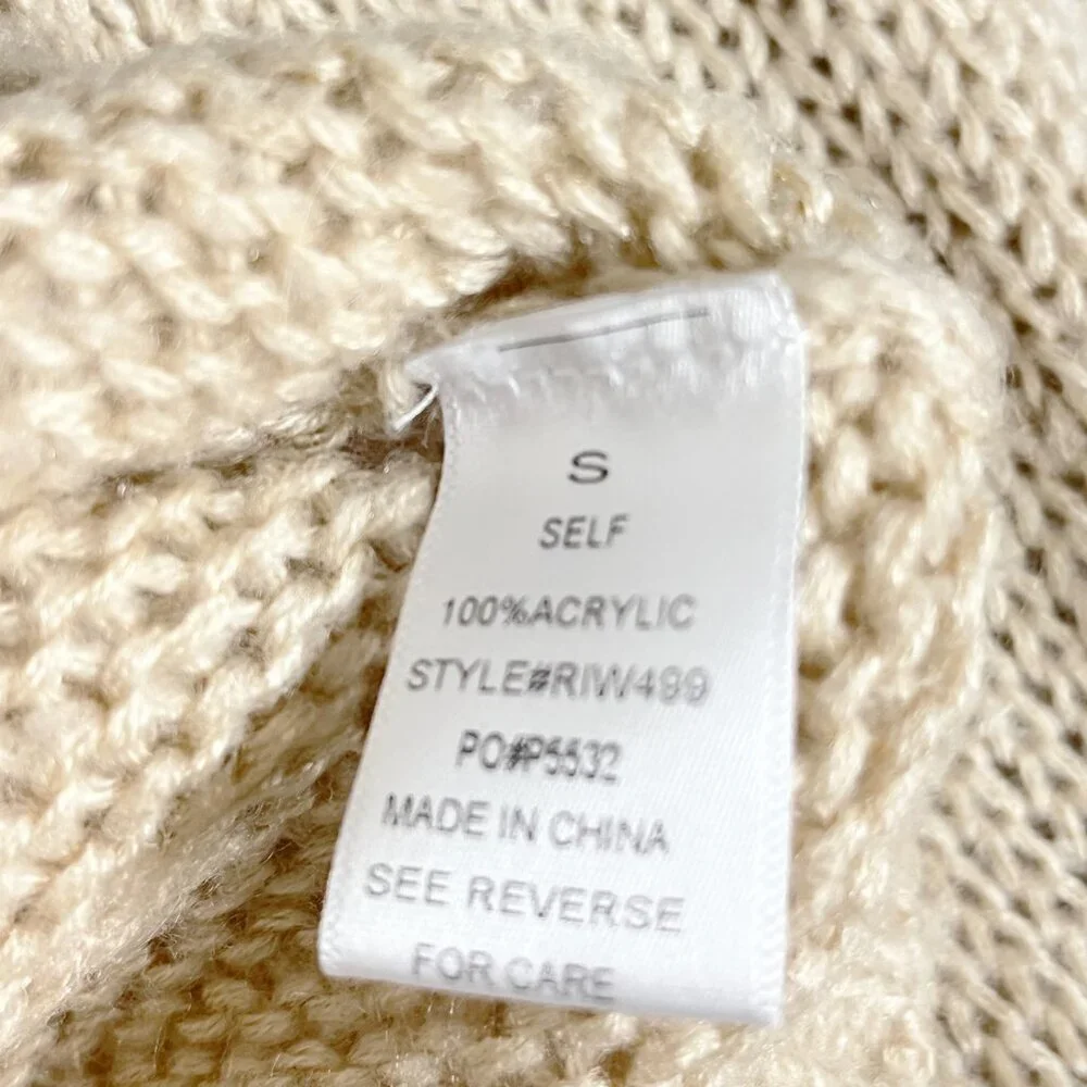 2/$30 Roolee Tan Green Stripe Mock Neck Sweater Small